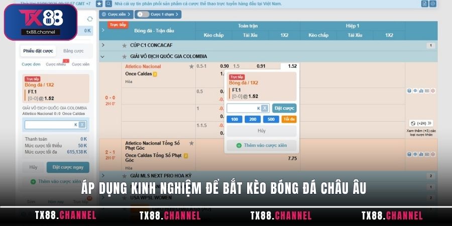 Áp dụng kinh nghiệm để bắt kèo bóng đá Châu Âu