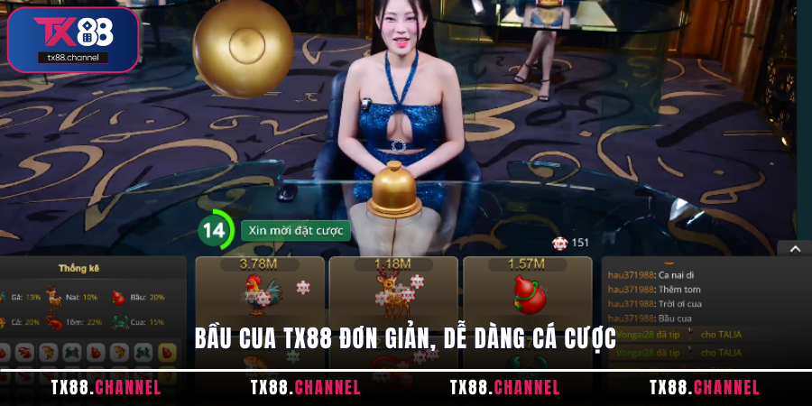 Bầu Cua TX88 đơn giản, dễ dàng cá cược