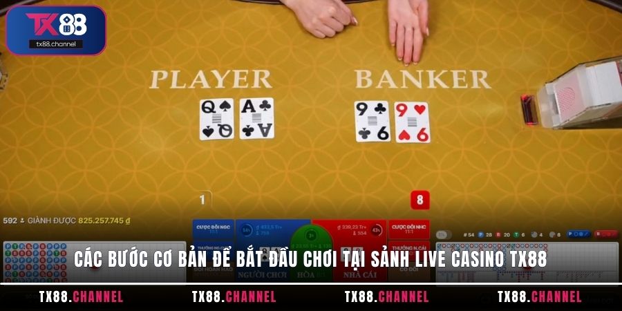 Các bước cơ bản để bắt đầu chơi tại sảnh Live Casino TX88