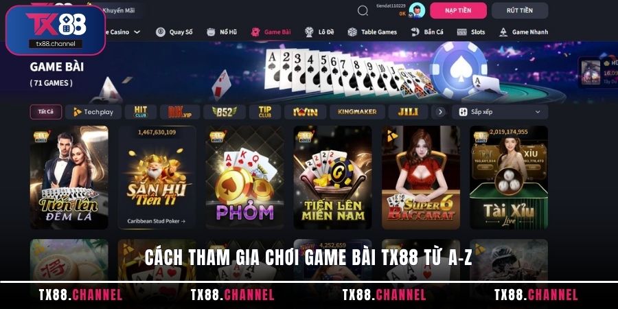 Cách tham gia chơi game bài TX88 từ A-Z