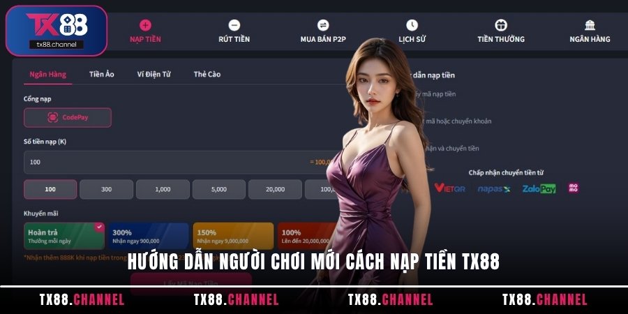 Hướng dẫn người chơi mới cách nạp tiền TX88