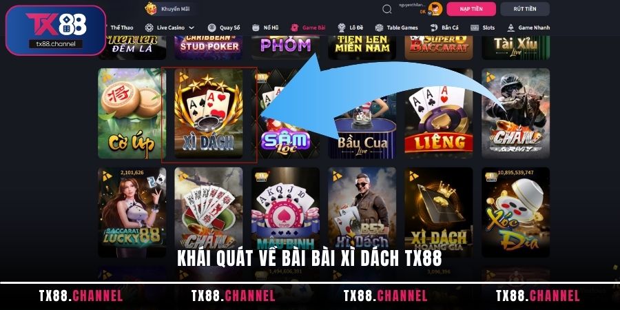 Khái quát về bài bài Xì Dách TX88