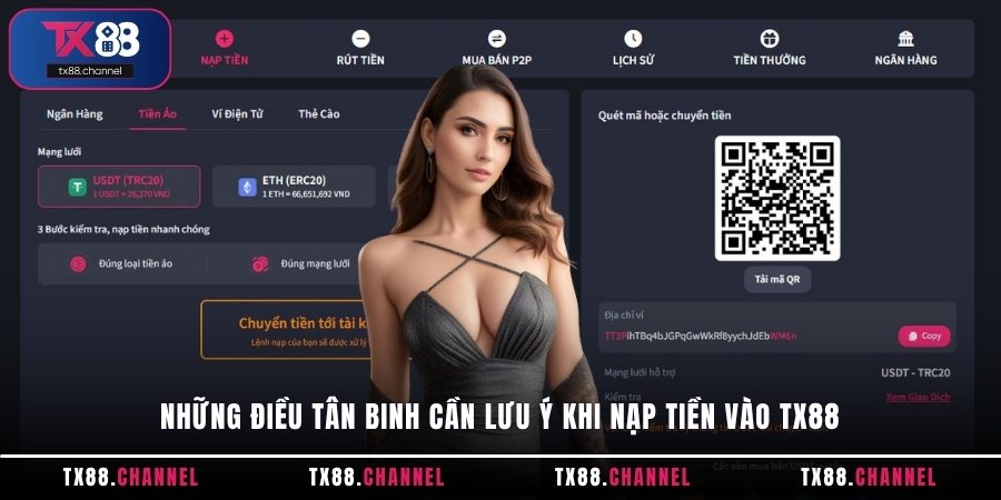 Những điều cần lưu ý khi nạp tiền vào tài khoản TX88