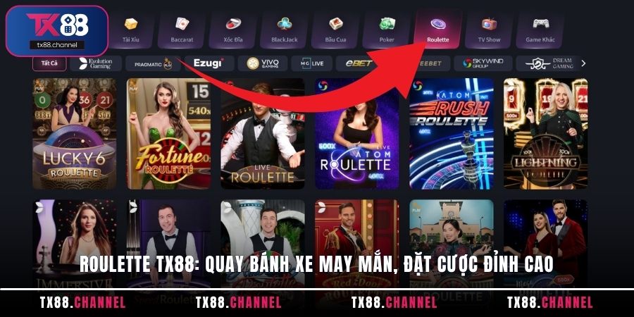 Roulette TX88: Quay bánh xe may mắn, đặt cược đỉnh cao